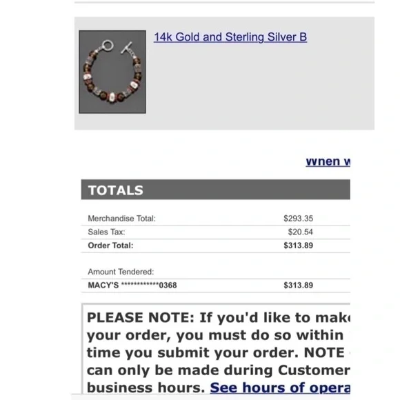 Macy’s 14k Gold and Sterling Silver Bracelet - Picture 5 of 5